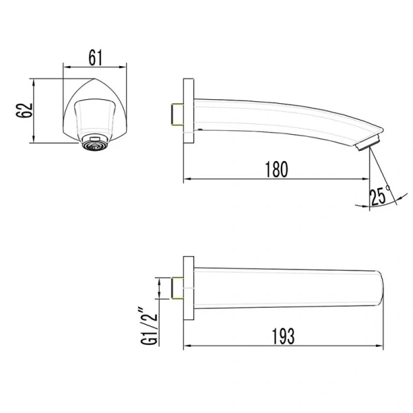 Излив для ванны Lemark хром LM3581C (детальная фотография), в наличии