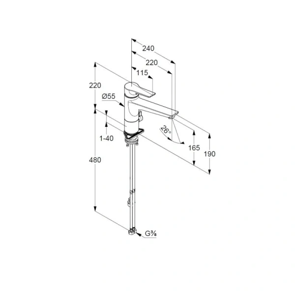 Смеситель для кухни Kludi Mix черный матовый 329063975 (детальная фотография), для кухни