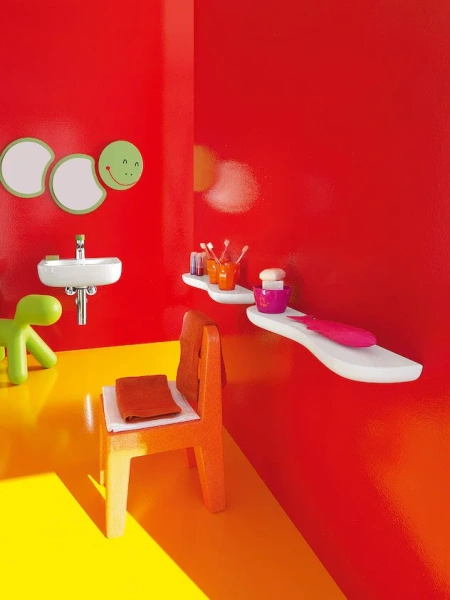 Раковина Laufen Florakids 45 см бело-красная 8.1503.1.062.104.1 (детальная фотография), одинарные, недорогие