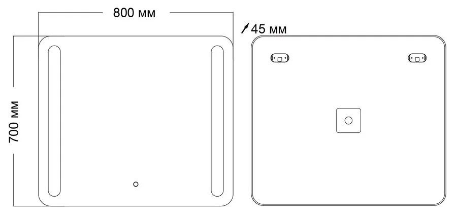 Зеркало с подсветкой Grossman Lara 80 см прямоугольное 138070 (детальная фотография), нет в наличии