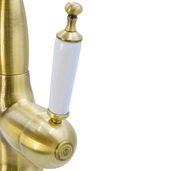 Смеситель для кухни Migliore Oxford бронза 18195 (детальная фотография), с поворотным изливом, с длинным изливом