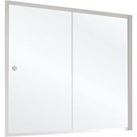 Душевая шторка на ванную профиль белый стекло прозрачное Vegas-glass