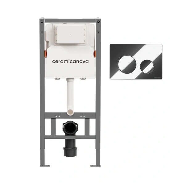 Инсталляция для унитаза Ceramica Nova Balance с клавишей хром глянец CN121001CH (детальная фотография)