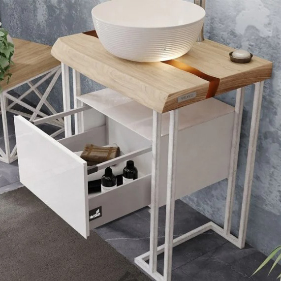 Мебель для ванной Velvex Gelou с накладной раковиной (детальная фотография), по запросу