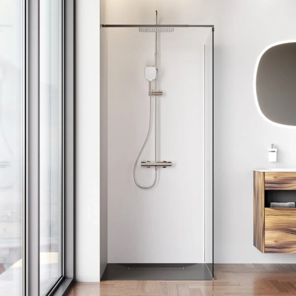 Душевая перегородка Am.Pm Func 80 см профиль хром W84WI-80-F1-MTE (детальная фотография), 80 см