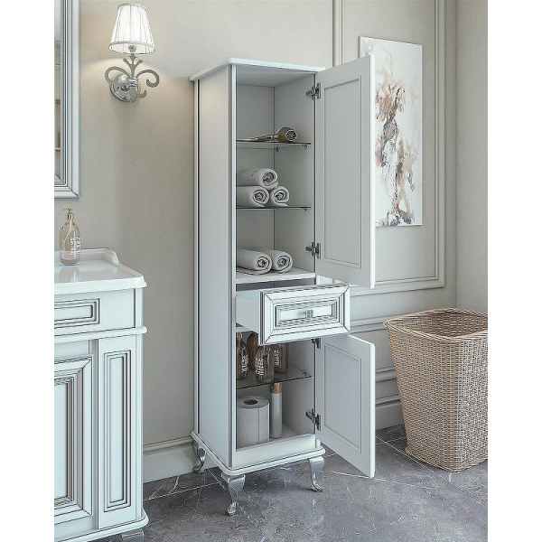 Шкаф-пенал напольный Caprigo Fresco 40 см Bianco 10650R-В016 (детальная фотография), по запросу