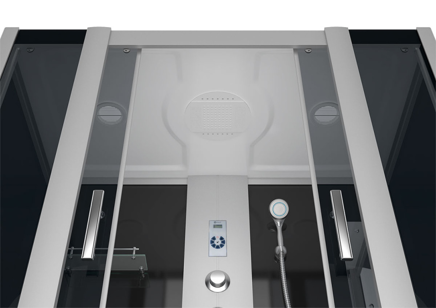 Душевой бокс, задние стенки чёрные, стекло тонированное, Erlit Comfort ER 4517TP-C4 ER4517TP-C4 (детальная фотография), пристенные, угловые