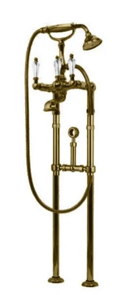 Смеситель для ванны Cezares Diamond напольный DIAMOND-VDP2-03/24-Sw (детальная фотография), классические, ретро, с кристаллами swarovski