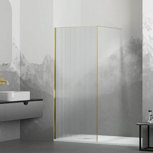 Душевая перегородка RGW Walk In WA-08G 120 см профиль золото - фото 4