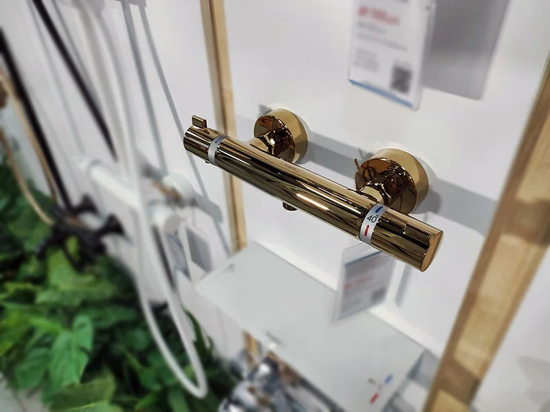 Смеситель для душа Hansgrohe Ecostat Comfort полированное золото 13116990 (детальная фотография), настенные