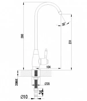 Кран для питьевой воды Lemark Villa LM4840B для фильтра  (детальная фотография), для питьевой воды с фильтром