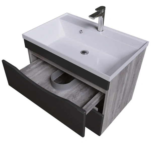 Тумба под раковину подвесная Grossman Талис 79 см бетон пайн/серая 108013 (детальная фотография), современная, hi-tech