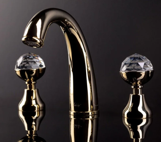 Смеситель для раковины Boheme Imperiale Presente на 3 отверстия 337 (детальная фотография), классические, ретро, с кристаллами swarovski