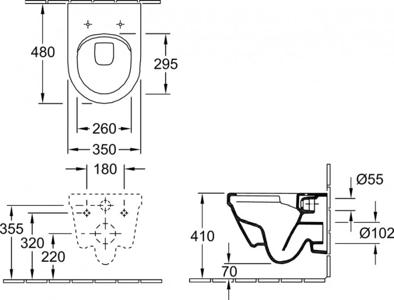 Унитаз подвесной Villeroy&Boch Architectura Plus 4687HR01 (детальная фотография), современные, hi-tech, круглые