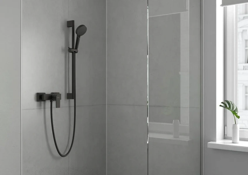 Смеситель для душа Hansgrohe Vernis Shape матовый черный 71650670 (детальная фотография), современные, hi-tech