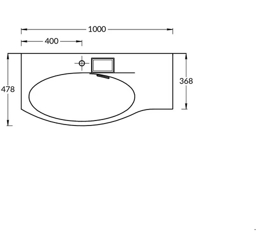 Раковина мебельная Kerama Marazzi Riva 100 см левая RV.wb.100Lh (детальная фотография), в наличии