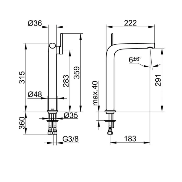 Смеситель для раковины Keuco Edition 400 51502 010103 (детальная фотография), для раковины
