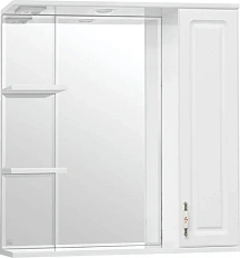 Зеркальный шкаф с подсветкой Style Line Олеандр-2 75 см белый