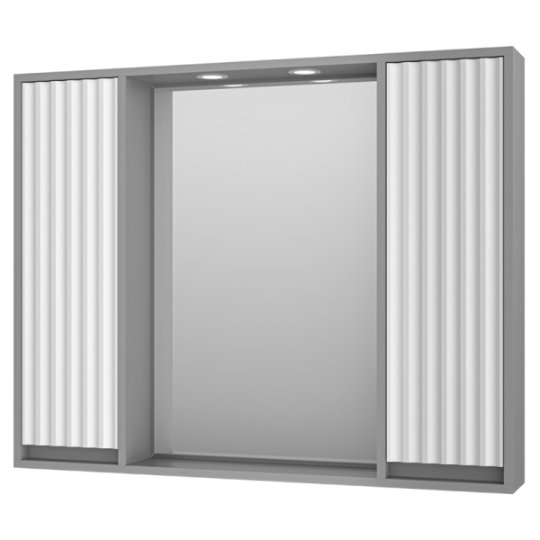 Зеркальный шкаф с подсветкой Brevita Balaton 100 см белый, серый BAL-04100-01-01 (детальная фотография)