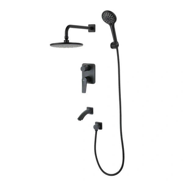 Душевой комплект Lemark Bronx черный LM3722BL (детальная фотография)