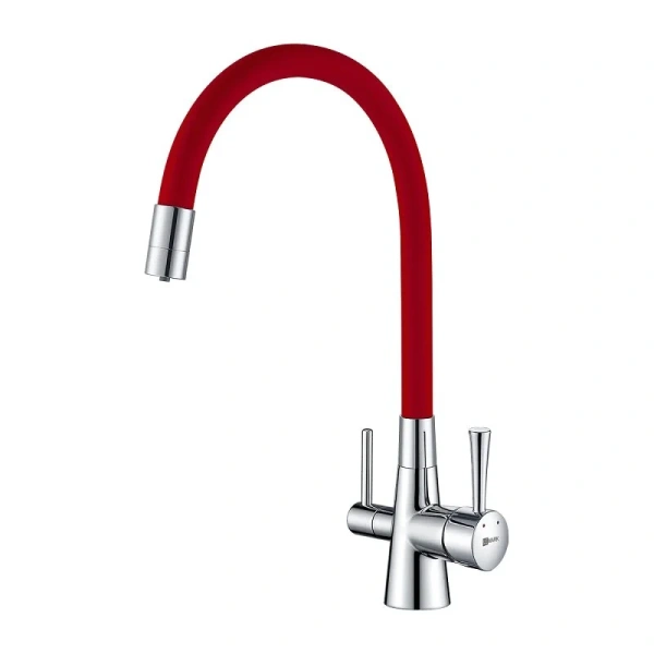 Смеситель для кухни Lemark Ursus хром/красный LM3075C-Red (детальная фотография)