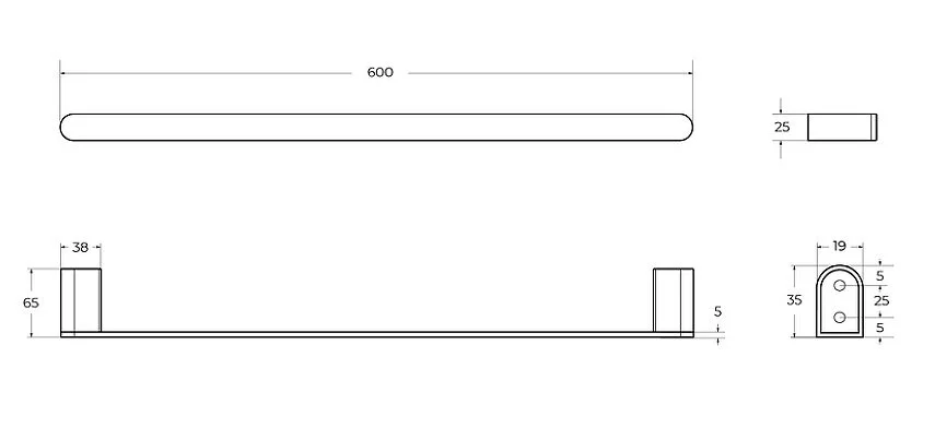 Полотенцедержатель Cezares Stylus хром STYLUS-TH-60-01 (детальная фотография), современные, hi-tech