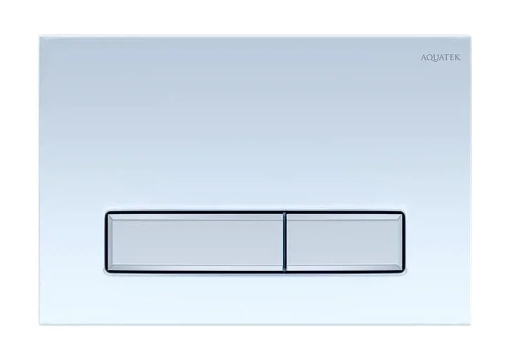 Клавиша смыва Акватек белая глянцевая/хром KDI-0000030 (детальная фотография)