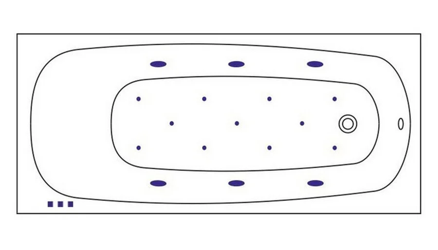 Ванна гидромассажная Whitecross Layla Relax, 180 х 80 см, увеличенная толщина акрила, усиленная армировка, белый/золото, 0102.180080.100.RELAX.GL (детальная фотография), акриловые