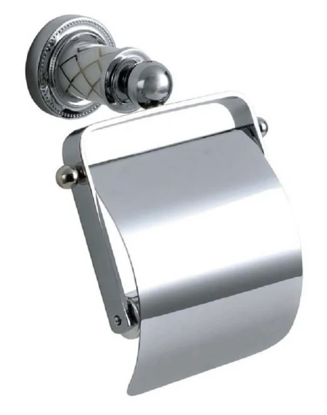 Бумагодержатель Boheme Murano декор белый 10901-W-CR (детальная фотография)