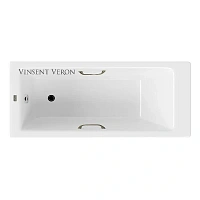 Чугунная ванна Vinsent Veron Tampa VTP1707042H/VH0012BR, 170 x 70 см, ручки бронза, цвет белый