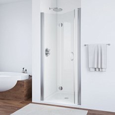 Душевая дверь профиль глянцевый хром стекло шиншилла Vegas-glass