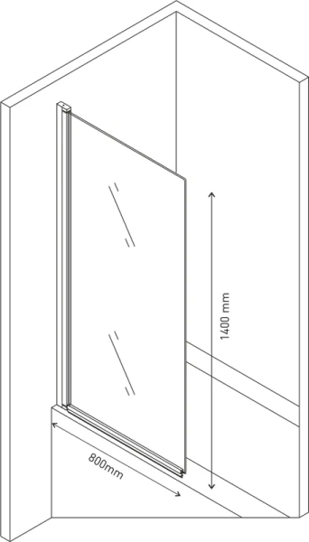 Шторка для ванны BERGES River 80х140 см профиль хром сильвер 065001 (детальная фотография), современные, hi-tech