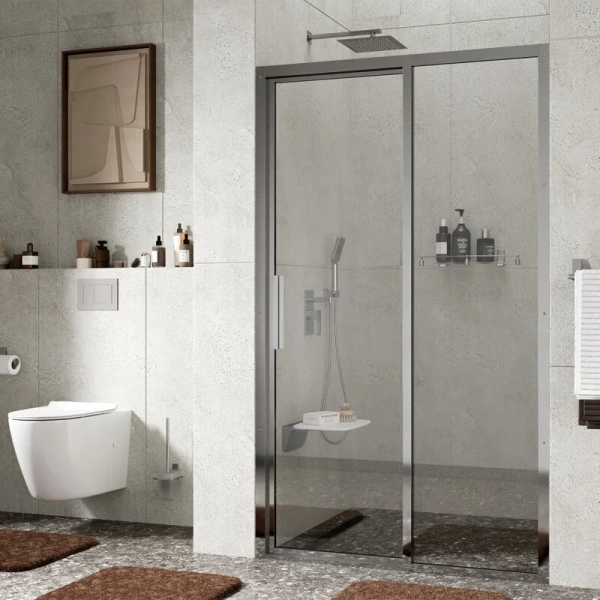 Душевая дверь WasserKRAFT Lopau 32S05 120 см профиль хром (детальная фотография), раздвижные