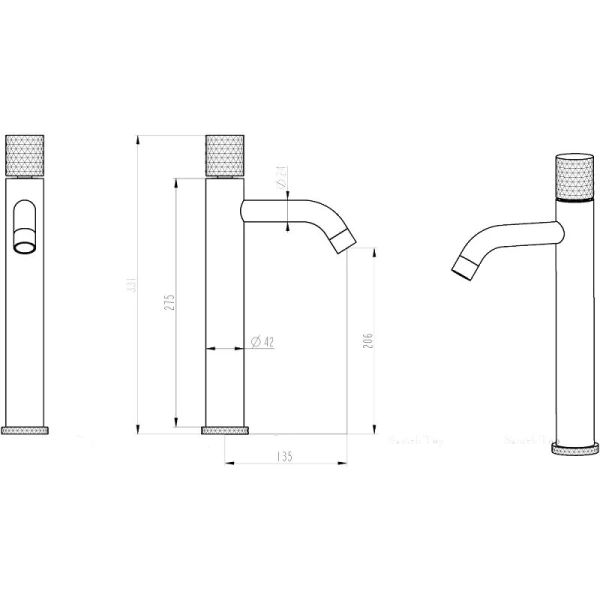 Смеситель для раковины Boheme Stick золото/черный 122-GB (детальная фотография), для раковины