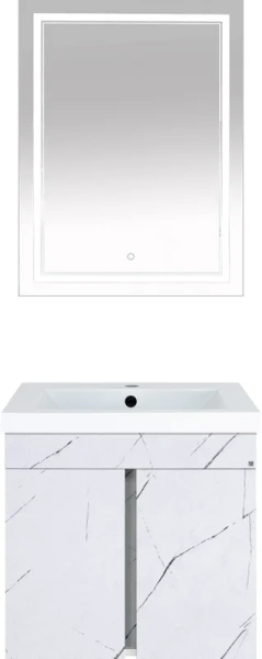 Тумба с раковиной подвесная Misty Торос П-Тор0 60 см МДФ (детальная фотография), современная, hi-tech