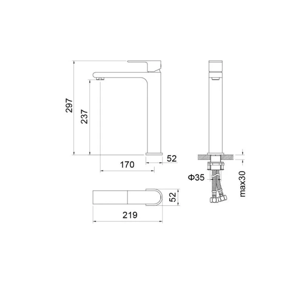 Смеситель для раковины Акватек Лира хром AQ1404CR (детальная фотография), для раковины