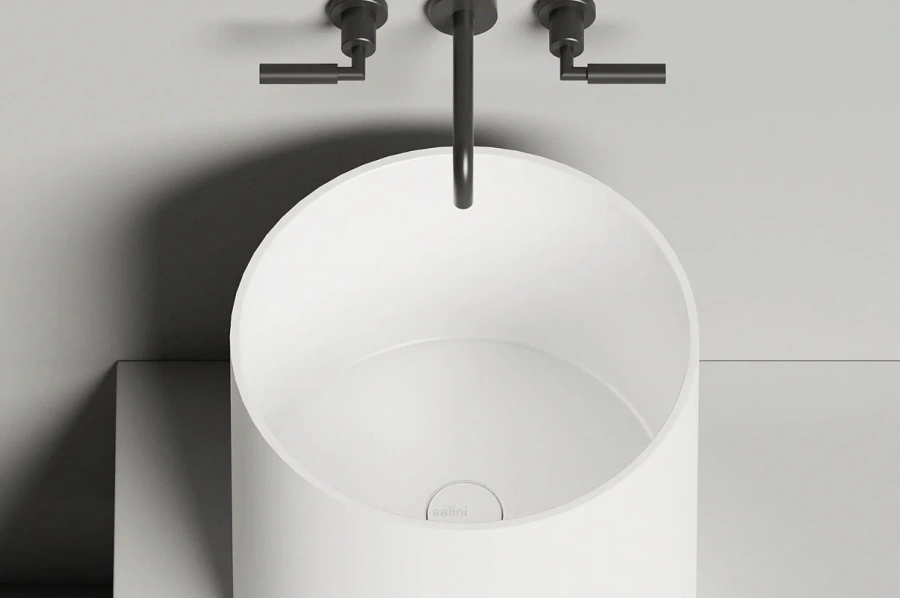 Раковина Salini Armonia 04 46 см белый глянцевый 130118G (детальная фотография), в форме чаши, круглой формы