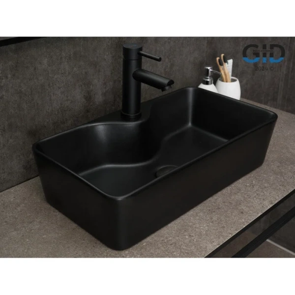 Раковина GID Geometrico Bm9092 55 см черная 53353 (детальная фотография), черные