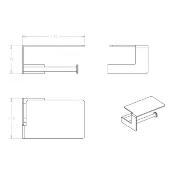 Бумагодержатель Boheme Q графит глянцевый 10941-SGM (детальная фотография), современные, hi-tech