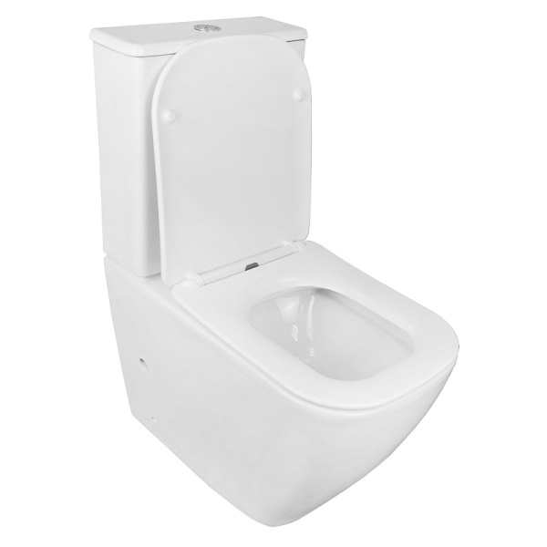 Унитаз компакт Azario Avero безободковый AZ-1213A-G (детальная фотография), напольные