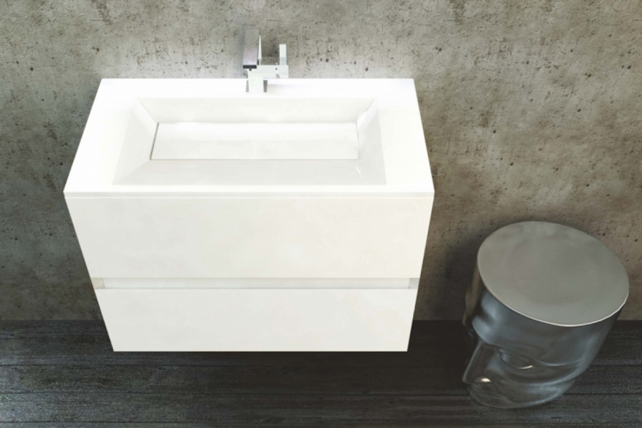 Раковина-топ, La BeauteFINISTERE белая 75см TF01 (детальная фотография), накладные (на столешницу)