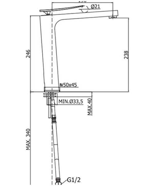 Схема (детальная фотография), для раковины
