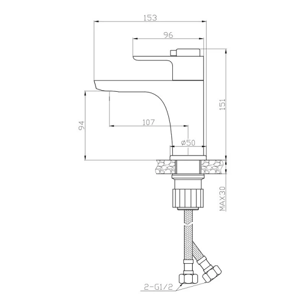 Смеситель для раковины Rossinka термостатический RS50-11 (детальная фотография), для раковины
