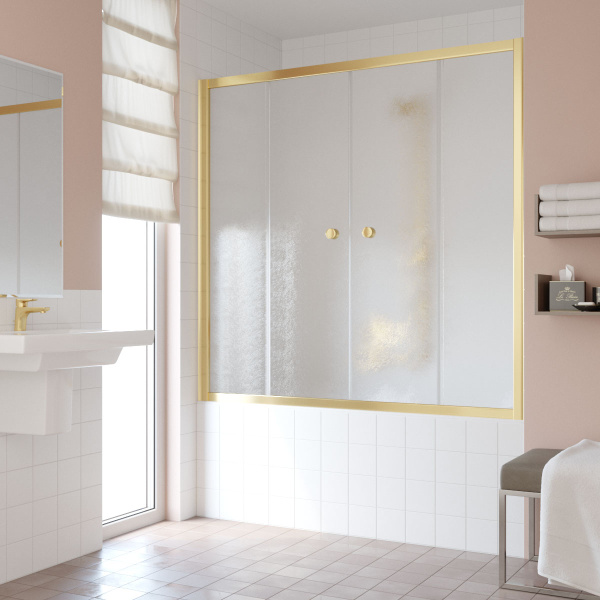 Душевая шторка на ванную стекло шиншилла Vegas-glass Z2V 180 02 (детальная фотография), раздвижные