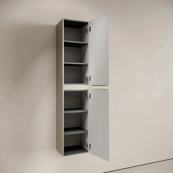 Шкаф-пенал подвесной Sancos Code 35 см серая платина PCD35GP (детальная фотография), пристенные, высокие