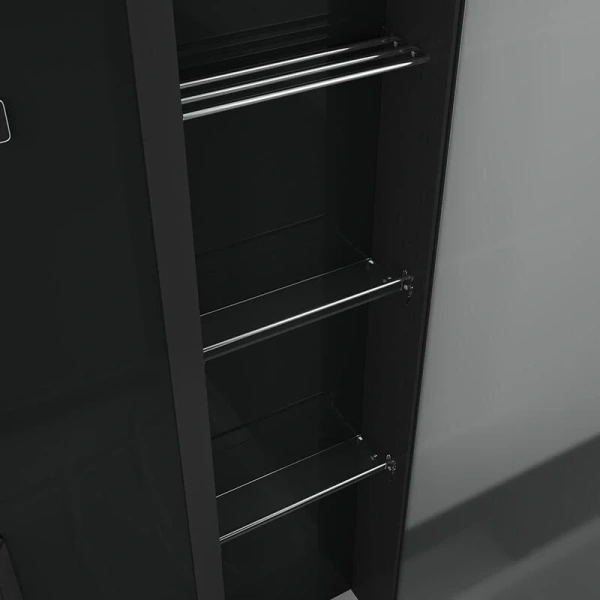 Душевая кабина Grossman 90x90 см черная GR221 (детальная фотография), со стеклянными задними стенками