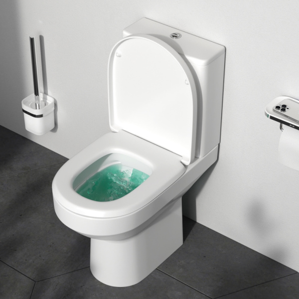 Унитаз компакт Am.Pm Spirit 2.0 безободковый C708600WH (детальная фотография), с бачком