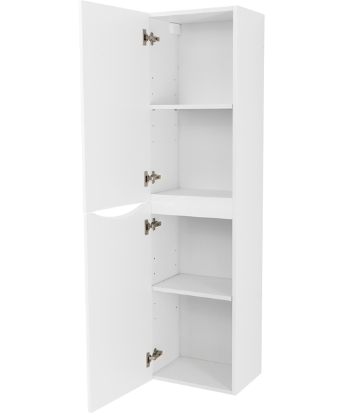 Шкаф-пенал подвесной Belbagno Fly-Marino 40 см bianco lucido левосторонний FLY-MARINO-1500-2A-SC-BL-P-L (детальная фотография), современная, hi-tech