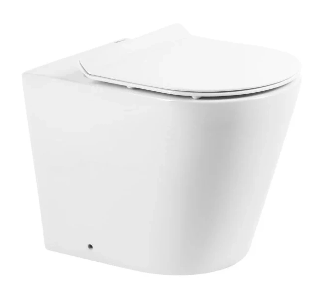 Унитаз напольный BelBagno Flay-R приставной BB1003CBR (детальная фотография), без бачка, со скрытым бачком