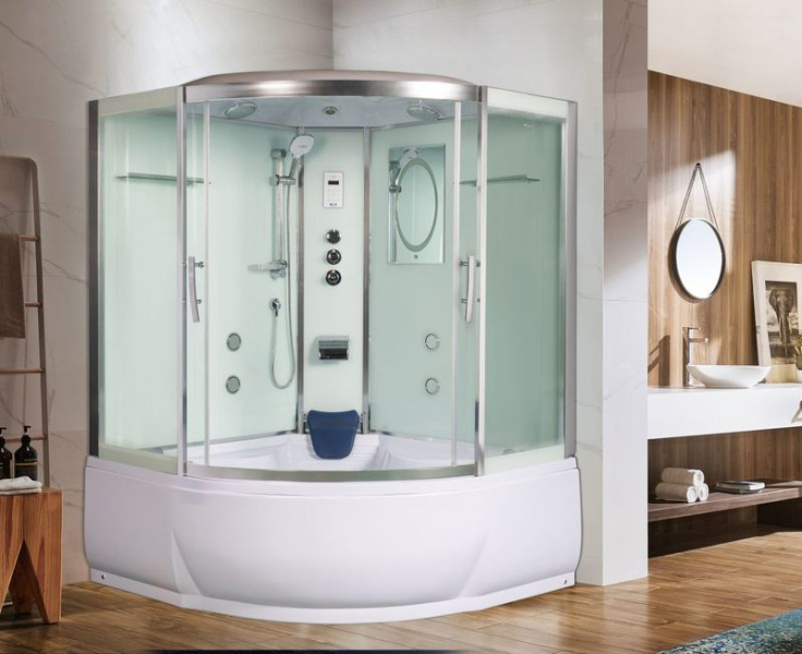 Душевая кабина WeltWasser WW500 150x150 см с поддоном WW500 EMMER 15055 (детальная фотография), с высоким, глубоким поддоном, глубокий поддон